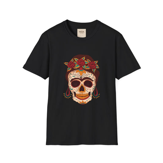 Dia de los Muertos - Sugar Skull T-Shirt - Mexican Day of the Dead Unisex Cotton Graphic Tee - Cultural Art Top
