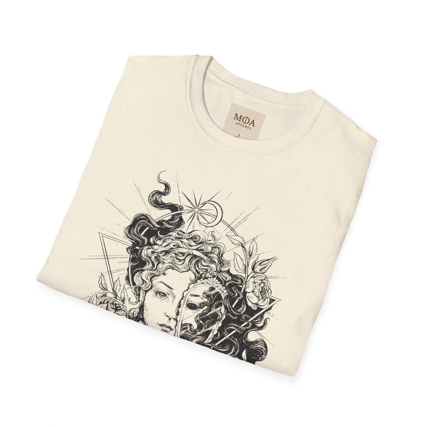 Lady Black - Gothic Portrait Shirt - Dark Feminine Graphic Tee - Unisex Cotton T-Shirt