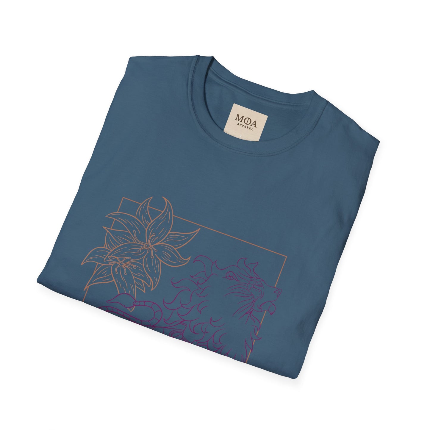 Bloomheart Lion - Majestic Lion Shirt - Nature Animal Graphic Tee - Unisex Cotton T-Shirt