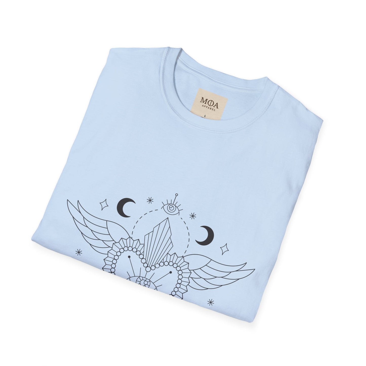 Bohemian Wings - Ethereal Feather Heart Shirt - Boho Bird Graphic Tee - Unisex Cotton T-Shirt