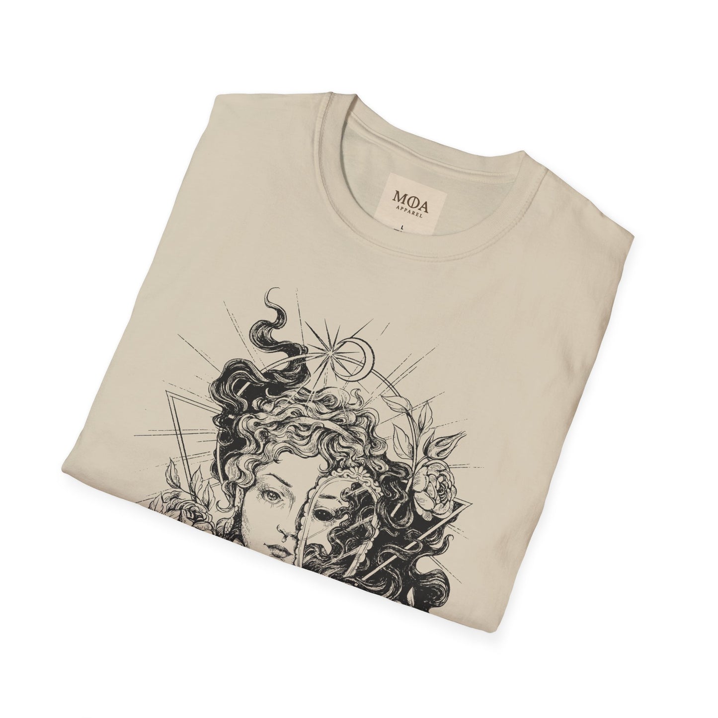 Lady Black - Gothic Portrait Shirt - Dark Feminine Graphic Tee - Unisex Cotton T-Shirt
