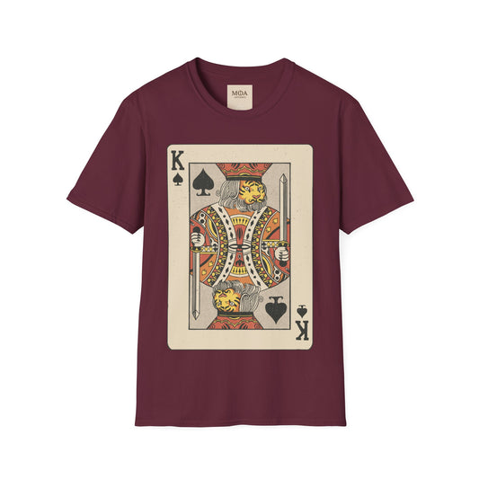 King of the Pack - Lion Graphic Tee - Playing Card Unisex Cotton T-Shirt - Boho Nature Apparel