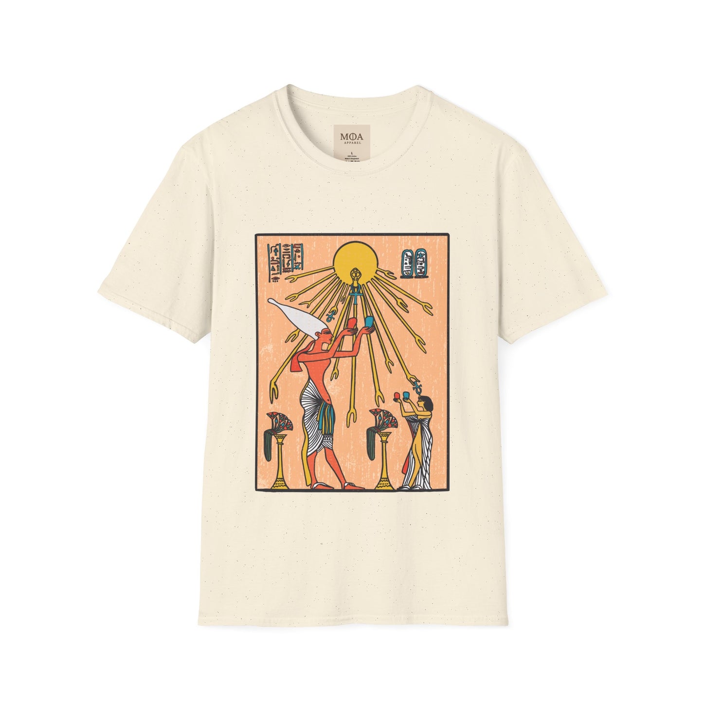 The Aten - Ancient Sun God Shirt - Egyptian Hieroglyphic Graphic Tee - Unisex Cotton T-Shirt