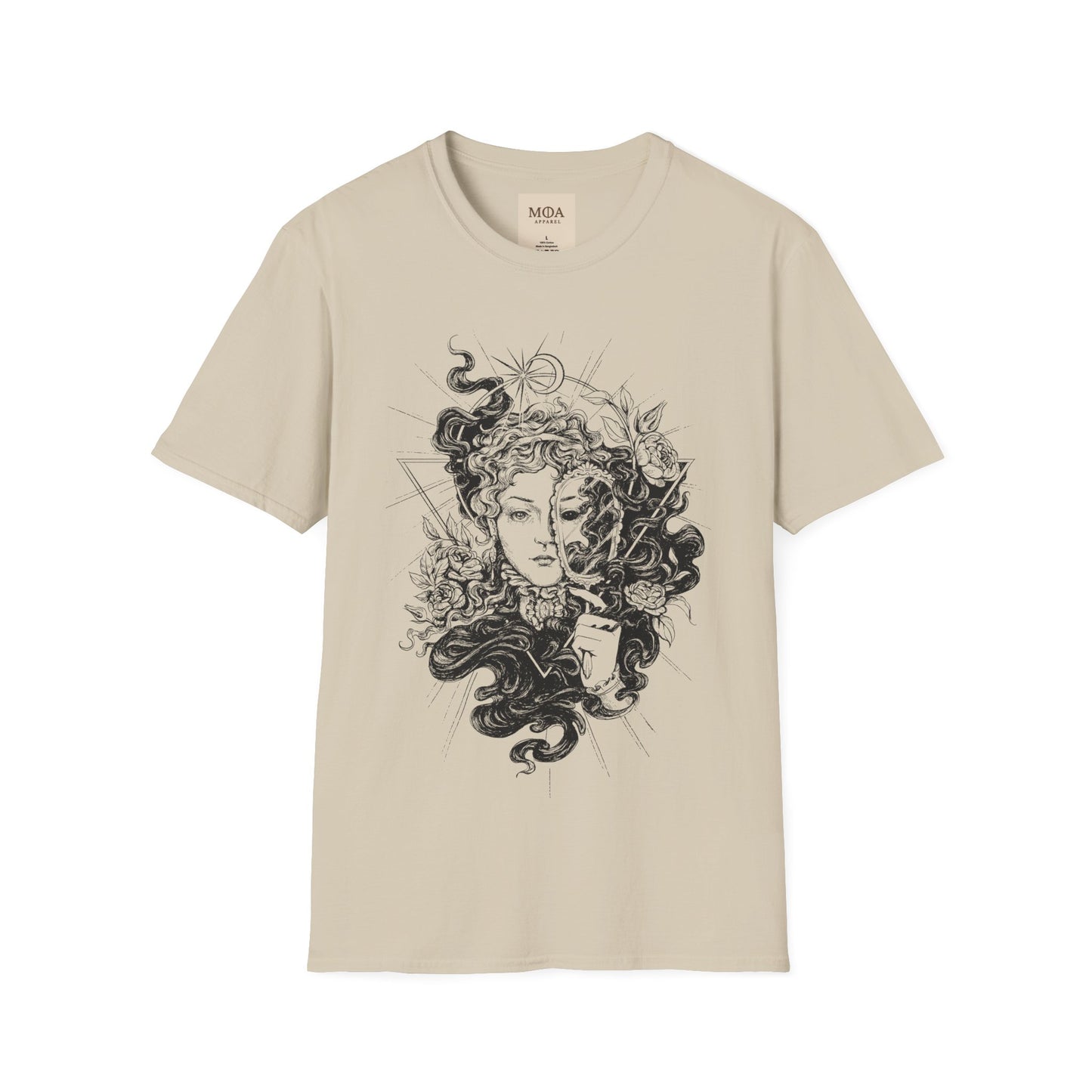 Lady Black - Gothic Portrait Shirt - Dark Feminine Graphic Tee - Unisex Cotton T-Shirt