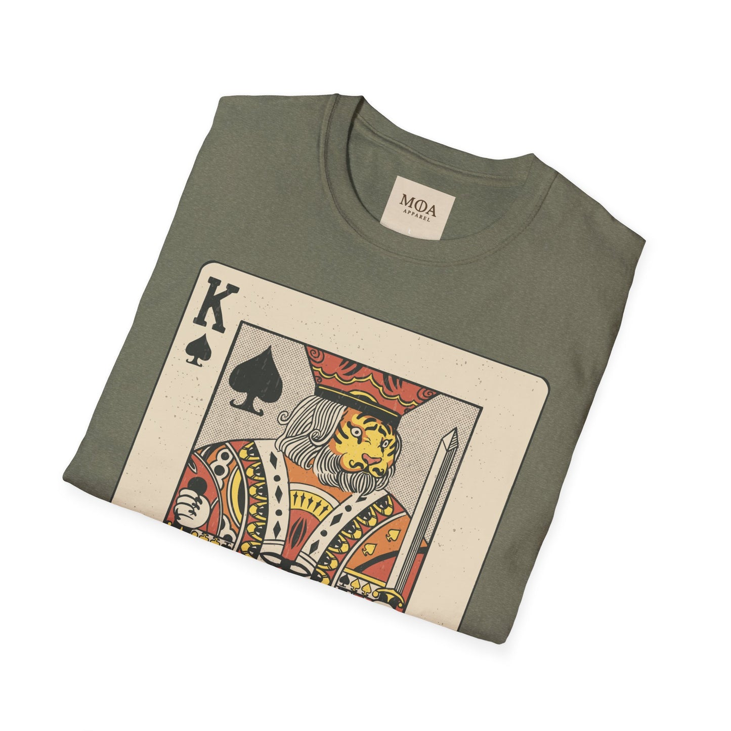King of the Pack - Lion Graphic Tee - Playing Card Unisex Cotton T-Shirt - Boho Nature Apparel