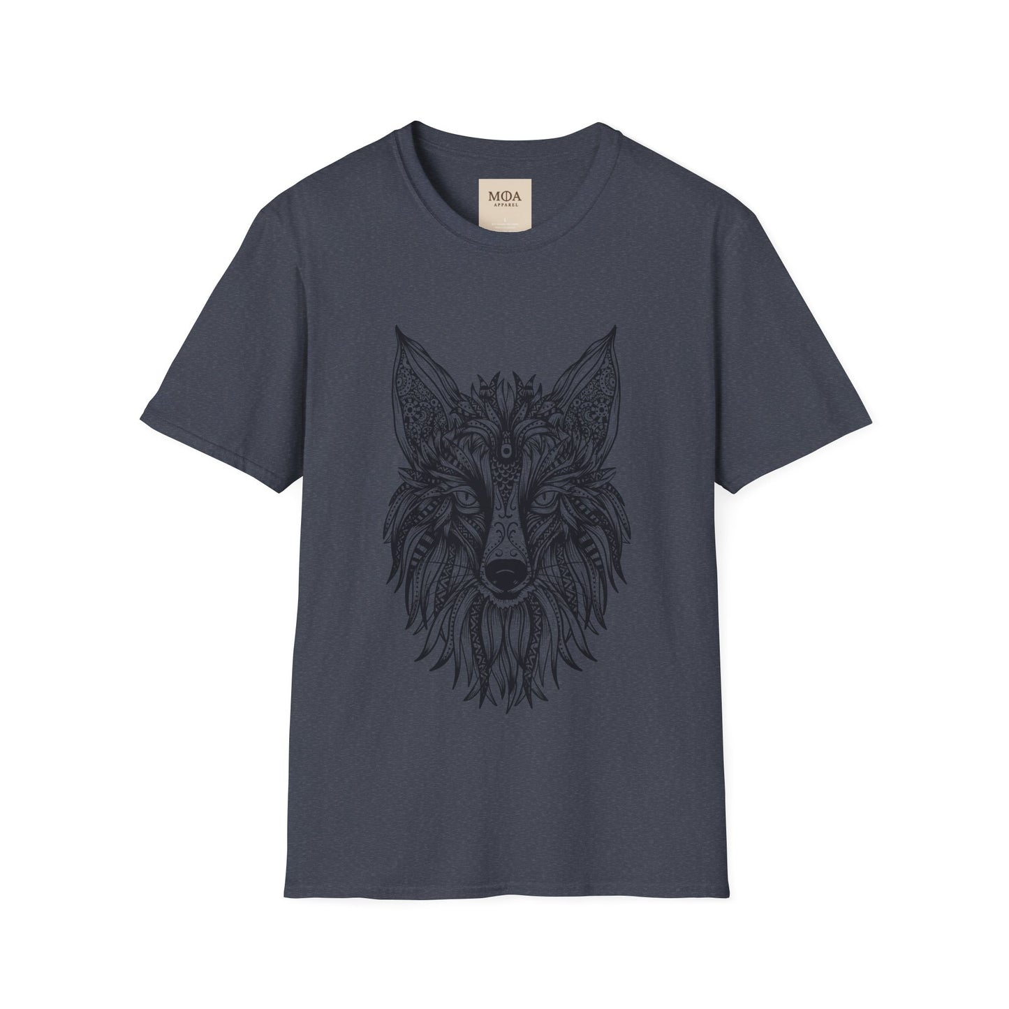 Mandala Wolf - Forest Spirit Animal Shirt - Boho Graphic Tee - Unisex Cotton T-Shirt