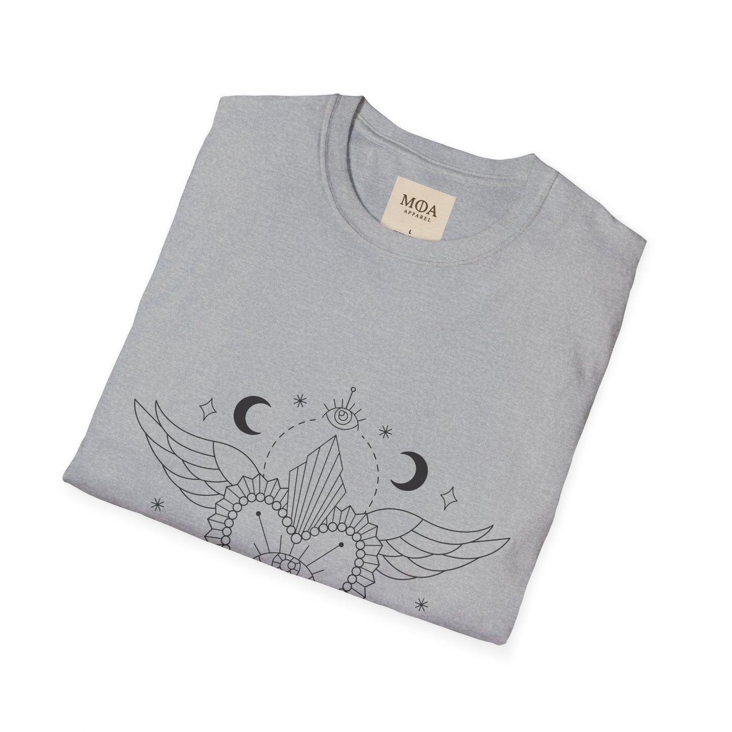 Bohemian Wings - Ethereal Feather Heart Shirt - Boho Bird Graphic Tee - Unisex Cotton T-Shirt