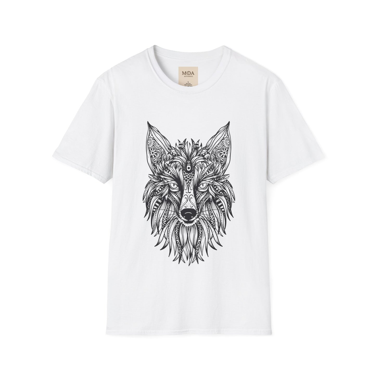 Mandala Wolf - Forest Spirit Animal Shirt - Boho Graphic Tee - Unisex Cotton T-Shirt