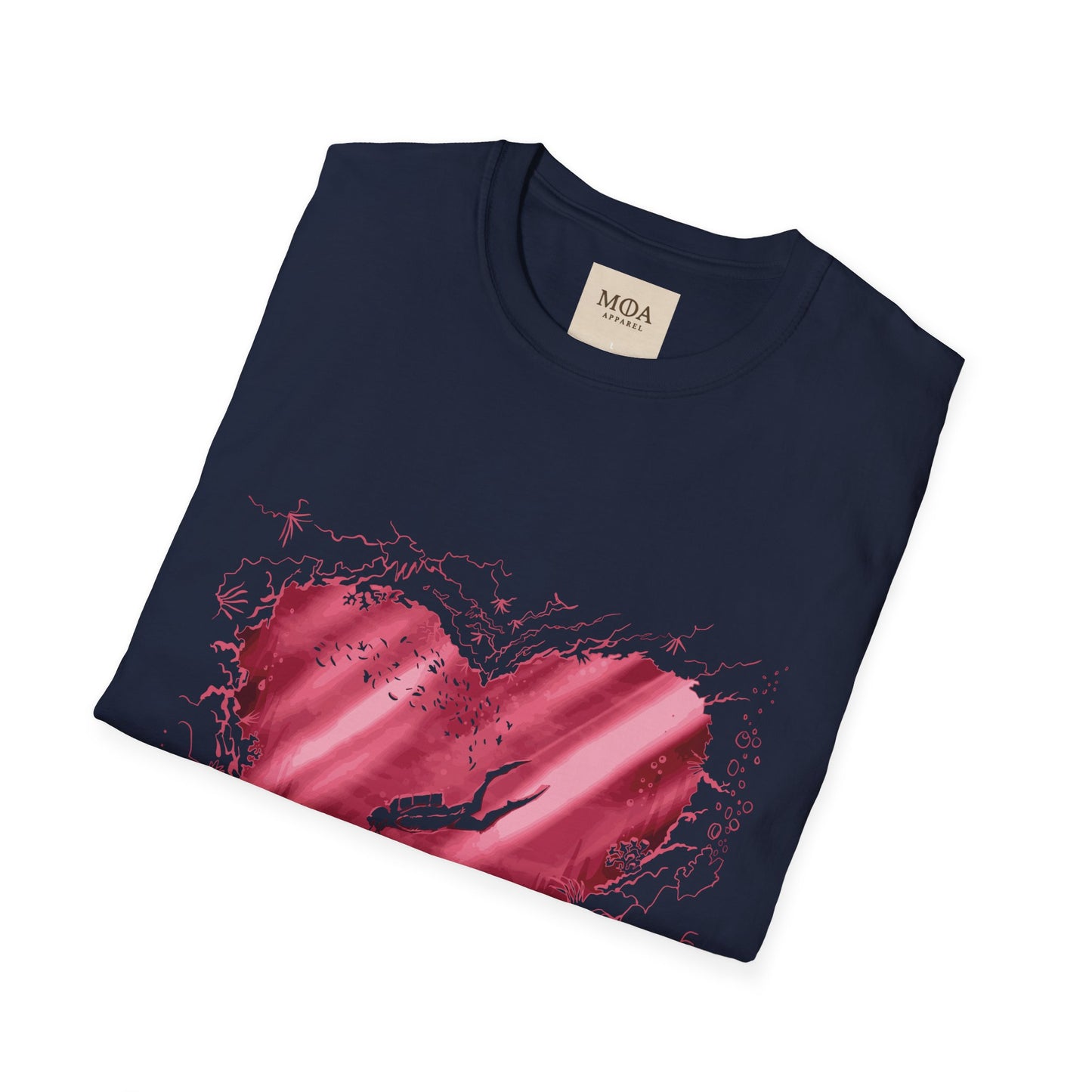 Subtide Love - Dive for Heart Shirt - Ocean Graphic Tee - Unisex Cotton T-Shirt