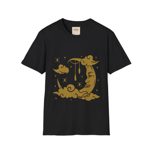 Echoes of Luna - Crescent Moon Shirt - Celestial Graphic Tee - Unisex Cotton T-Shirt