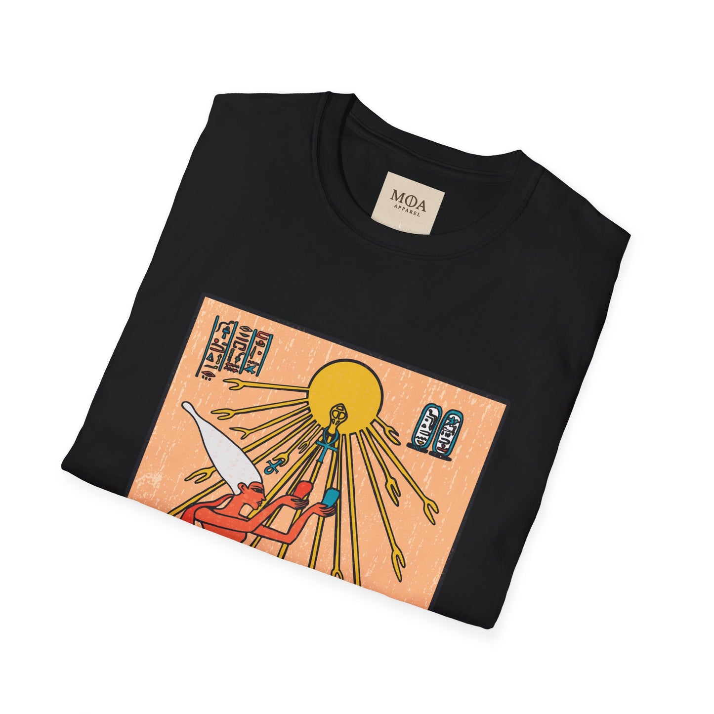 The Aten - Ancient Sun God Shirt - Egyptian Hieroglyphic Graphic Tee - Unisex Cotton T-Shirt