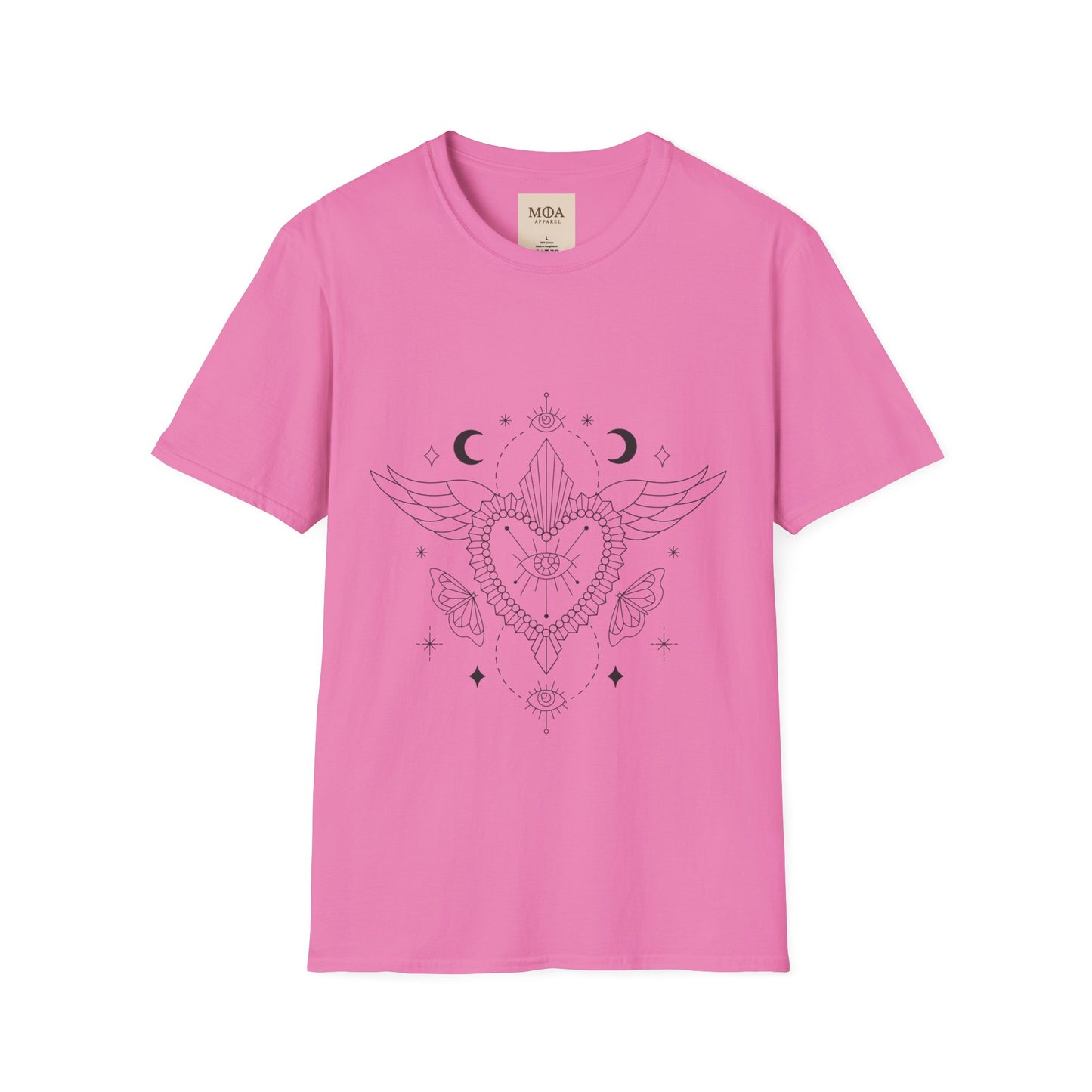 Bohemian Wings - Ethereal Feather Heart Shirt - Boho Bird Graphic Tee - Unisex Cotton T-Shirt