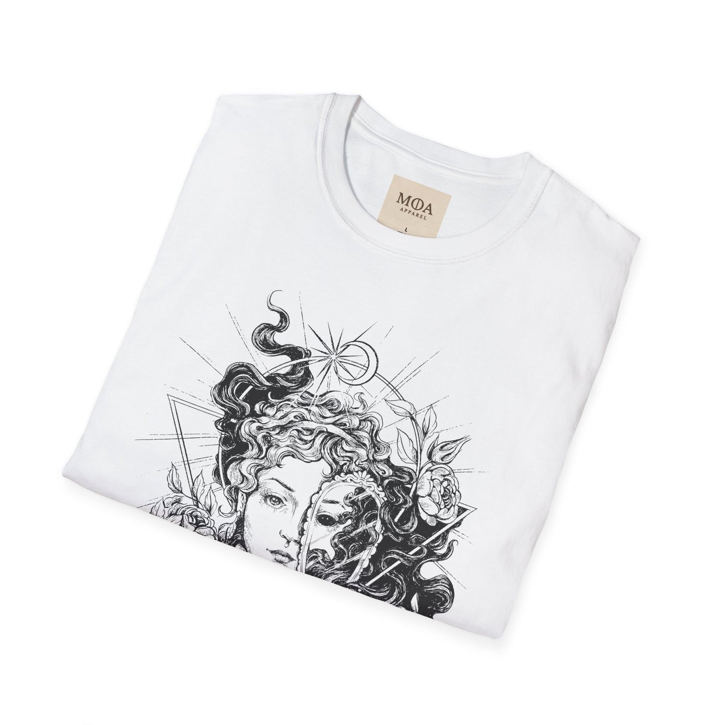 Lady Black - Gothic Portrait Shirt - Dark Feminine Graphic Tee - Unisex Cotton T-Shirt