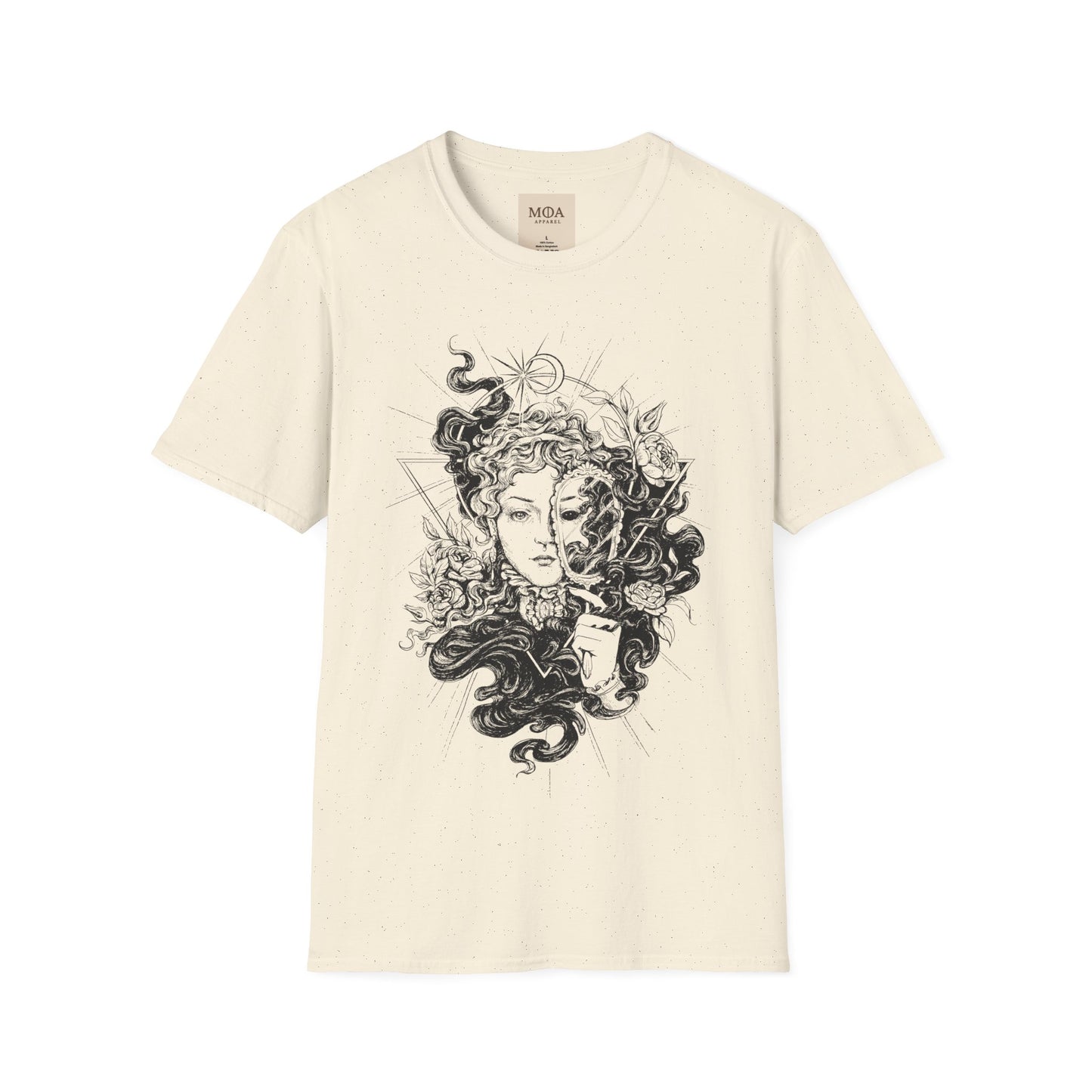 Lady Black - Gothic Portrait Shirt - Dark Feminine Graphic Tee - Unisex Cotton T-Shirt