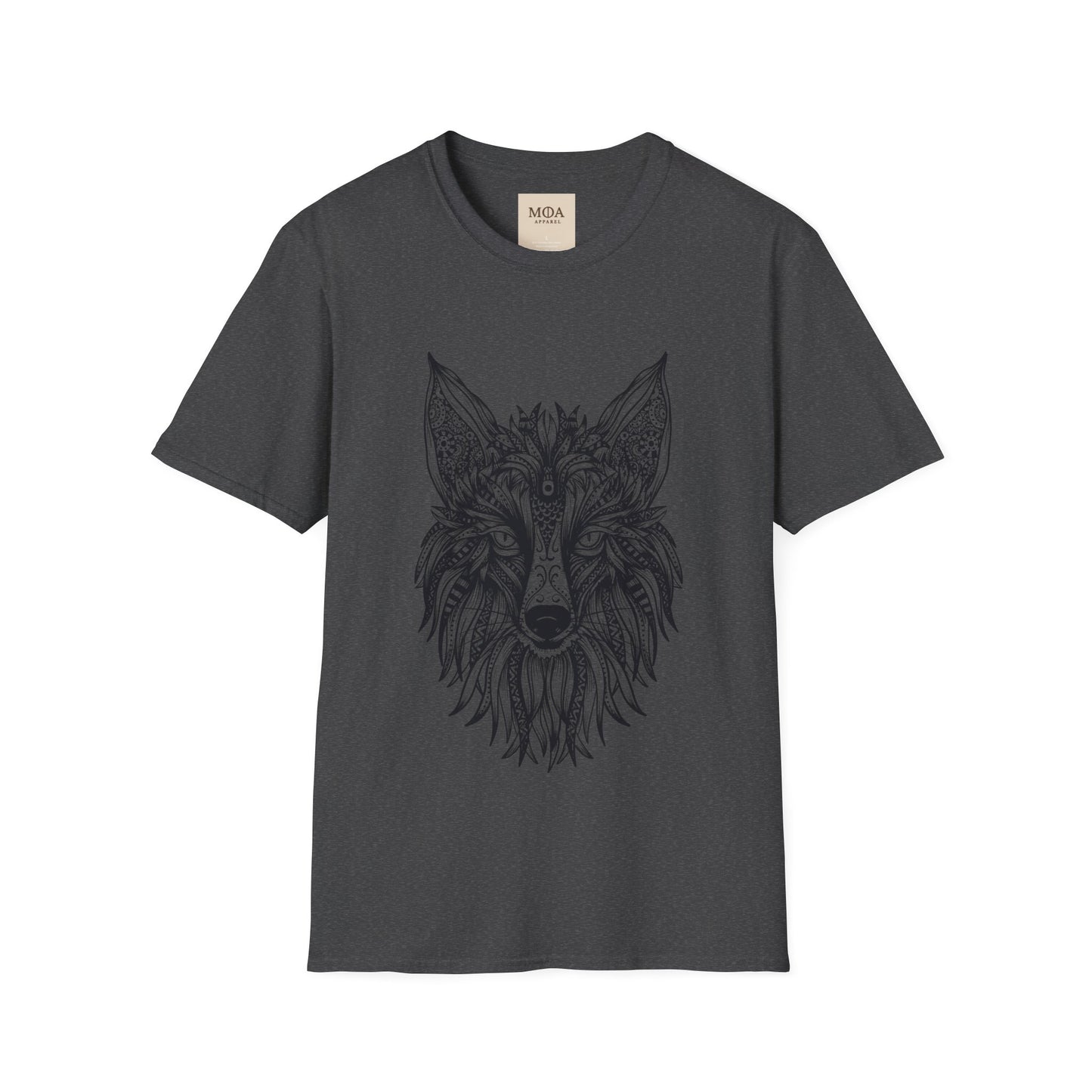 Mandala Wolf - Forest Spirit Animal Shirt - Boho Graphic Tee - Unisex Cotton T-Shirt