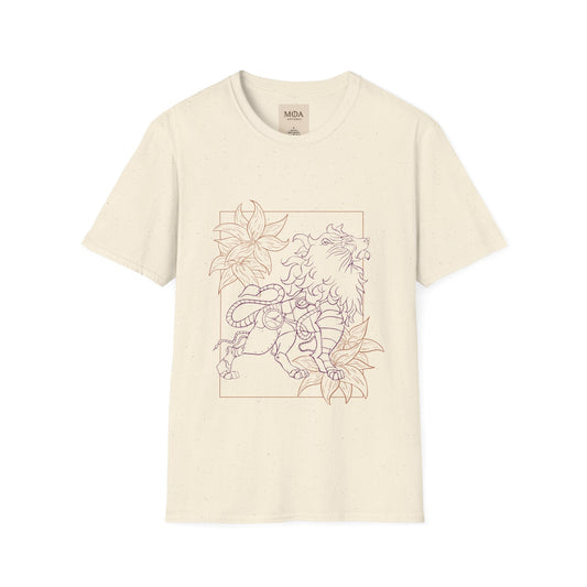 Bloomheart Lion - Majestic Lion Shirt - Nature Animal Graphic Tee - Unisex Cotton T-Shirt