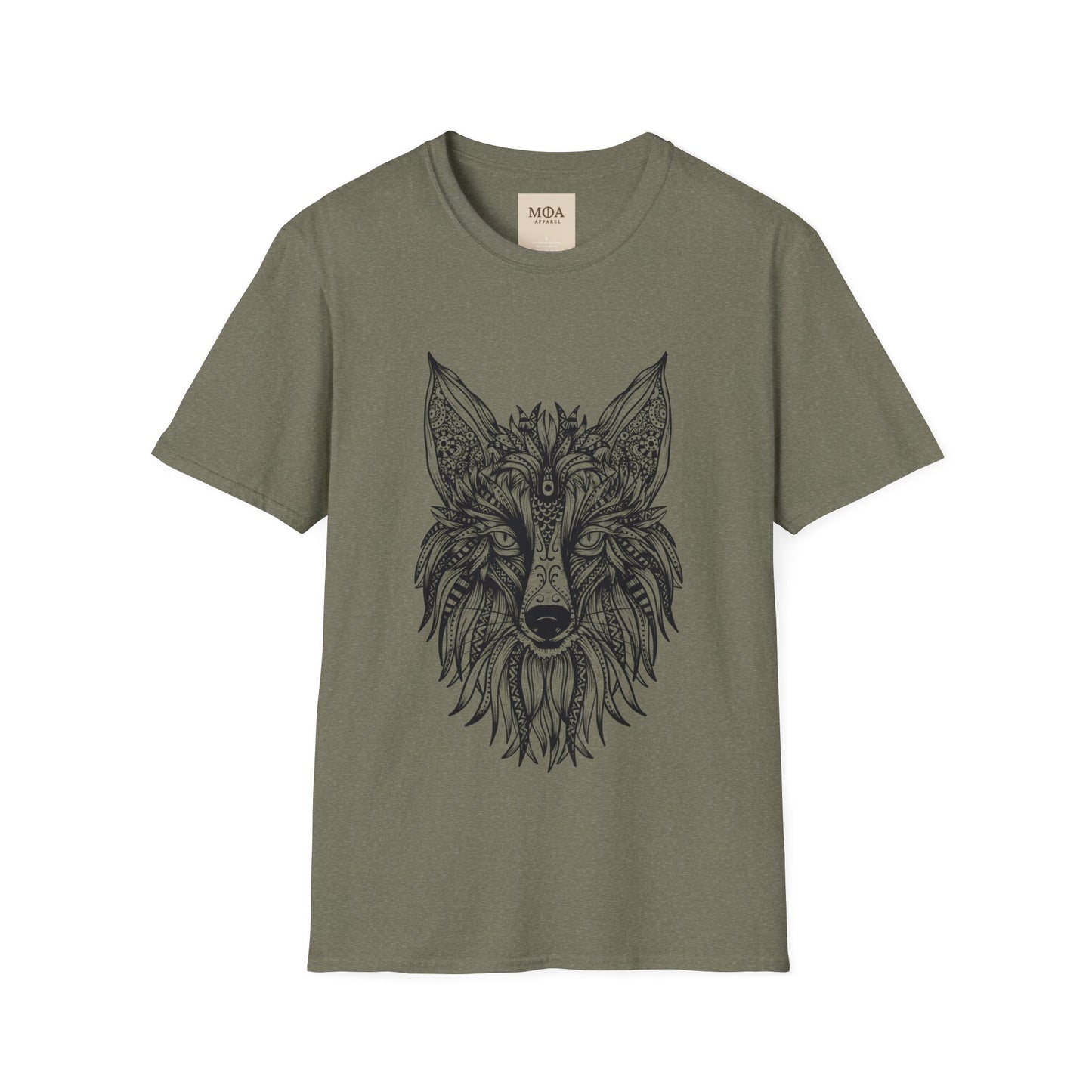 Mandala Wolf - Forest Spirit Animal Shirt - Boho Graphic Tee - Unisex Cotton T-Shirt