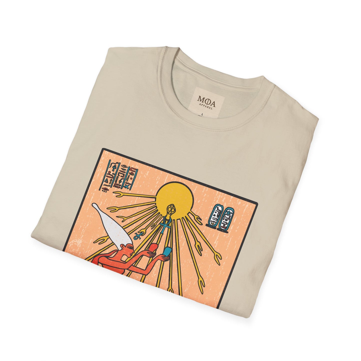 The Aten - Ancient Sun God Shirt - Egyptian Hieroglyphic Graphic Tee - Unisex Cotton T-Shirt