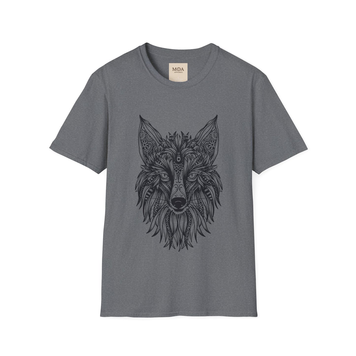 Mandala Wolf - Forest Spirit Animal Shirt - Boho Graphic Tee - Unisex Cotton T-Shirt