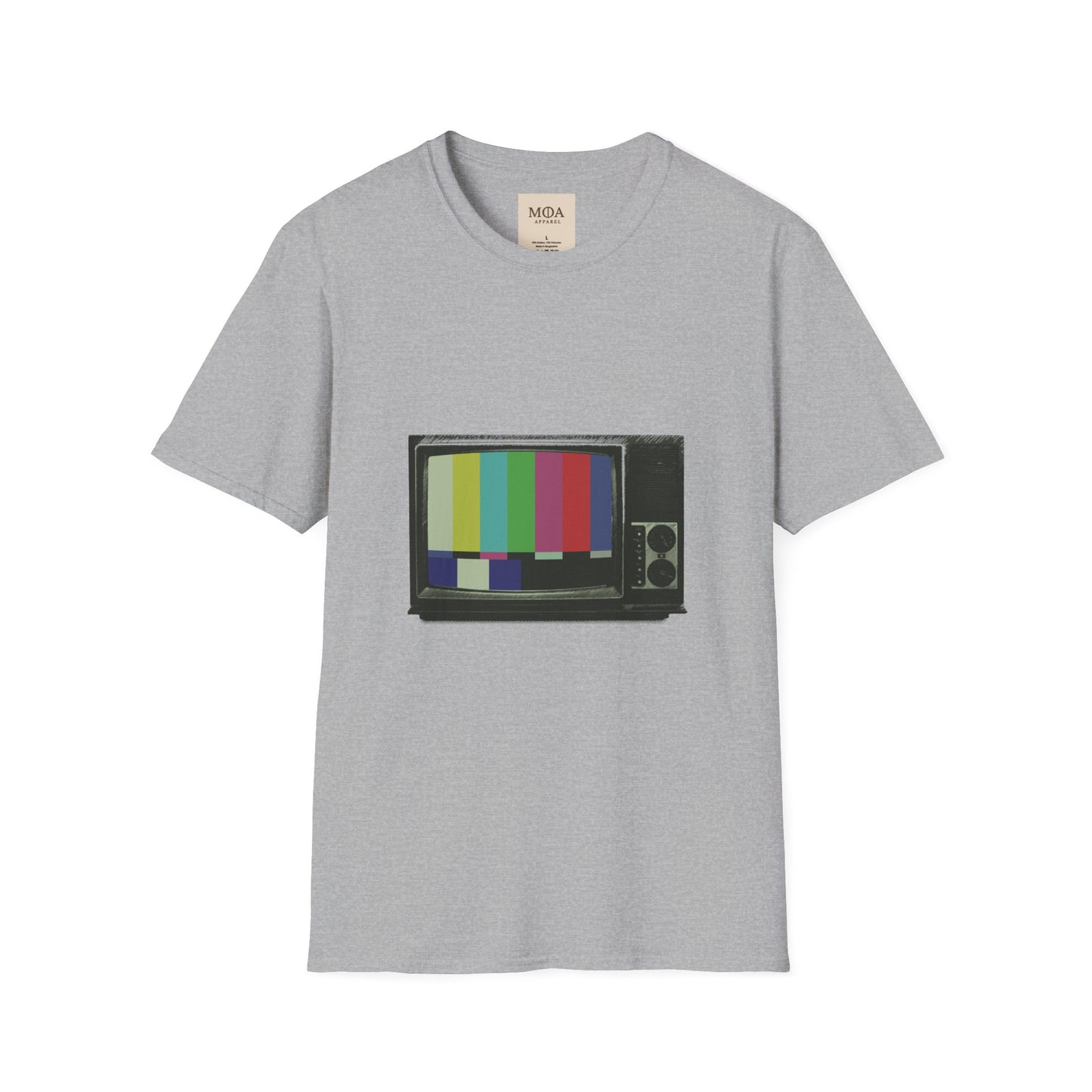 Test Card - Abstract TV Shirt - Radio Wave Graphic Tee - Unisex Cotton T-Shirt