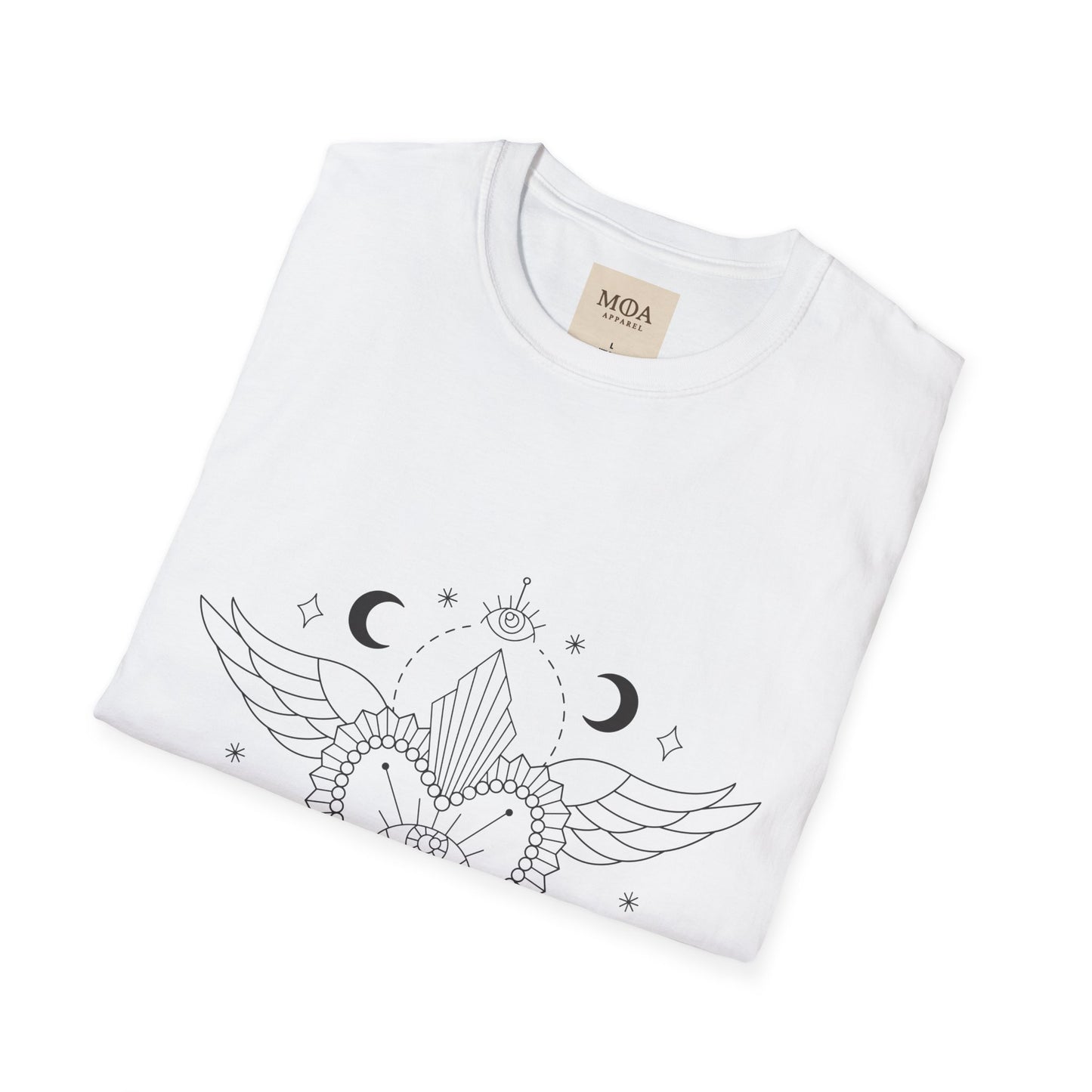 Bohemian Wings - Ethereal Feather Heart Shirt - Boho Bird Graphic Tee - Unisex Cotton T-Shirt