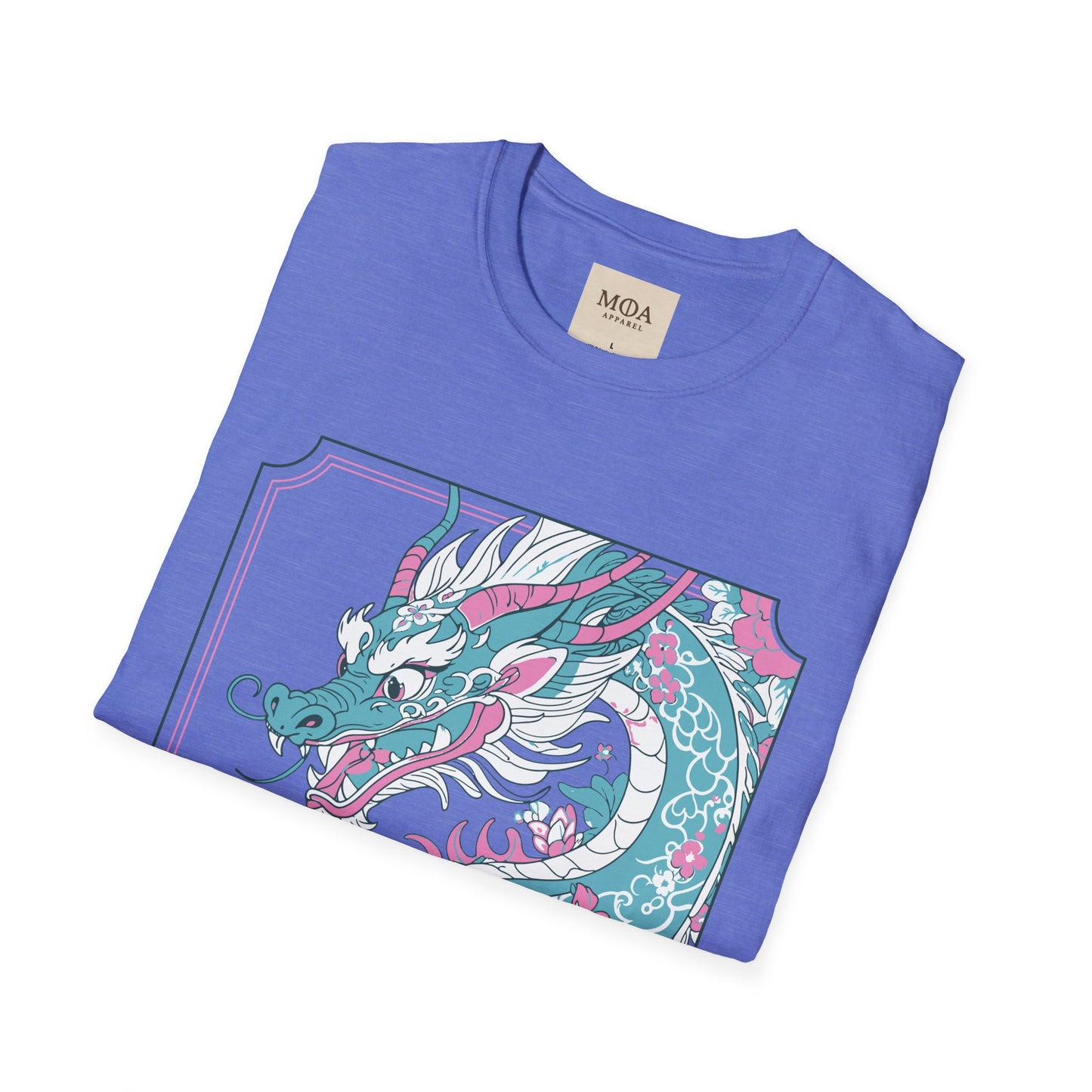 Dragon Ascending - Mythical Dragon Shirt -Floral Fantasy Creature Graphic Tee - Unisex Cotton T-Shirt