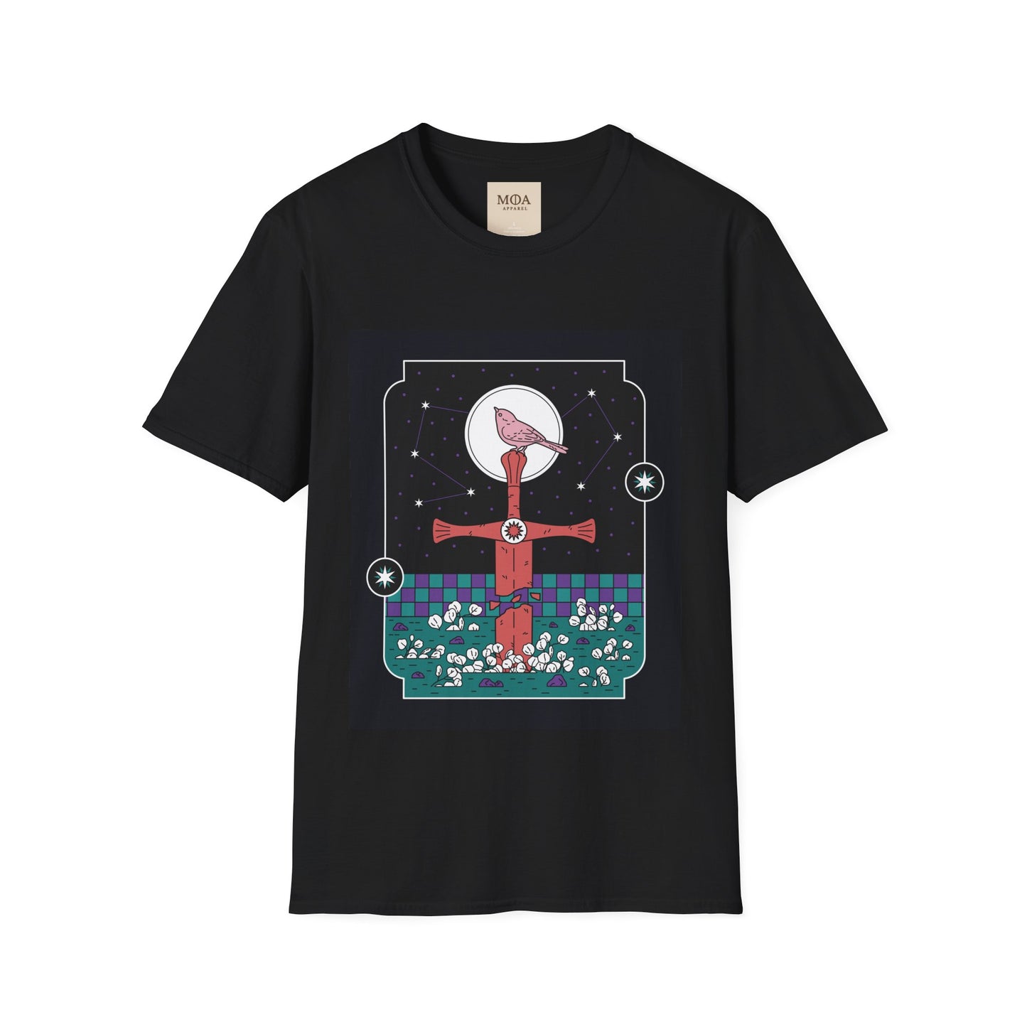 Moon & Sword - Crescent Blade Shirt - Lunar Sword Graphic Tee - Unisex Cotton T-Shirt
