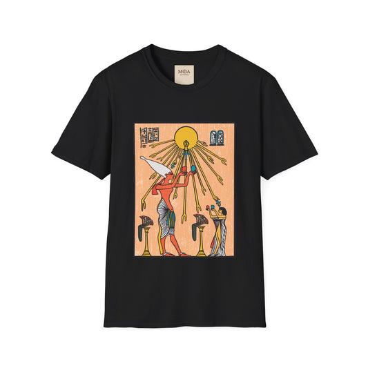 The Aten - Ancient Sun God Shirt - Egyptian Hieroglyphic Graphic Tee - Unisex Cotton T-Shirt