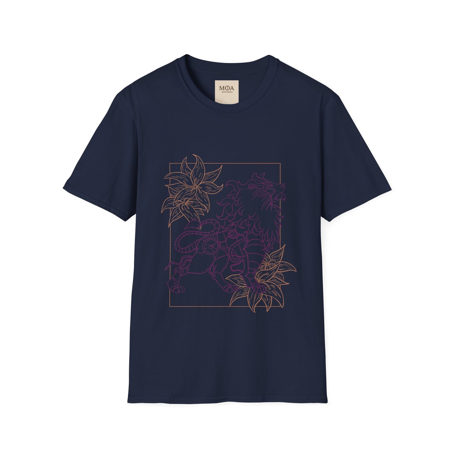 Bloomheart Lion - Majestic Lion Shirt - Nature Animal Graphic Tee - Unisex Cotton T-Shirt