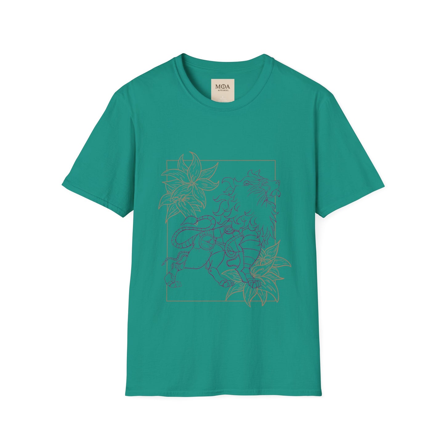 Bloomheart Lion - Majestic Lion Shirt - Nature Animal Graphic Tee - Unisex Cotton T-Shirt