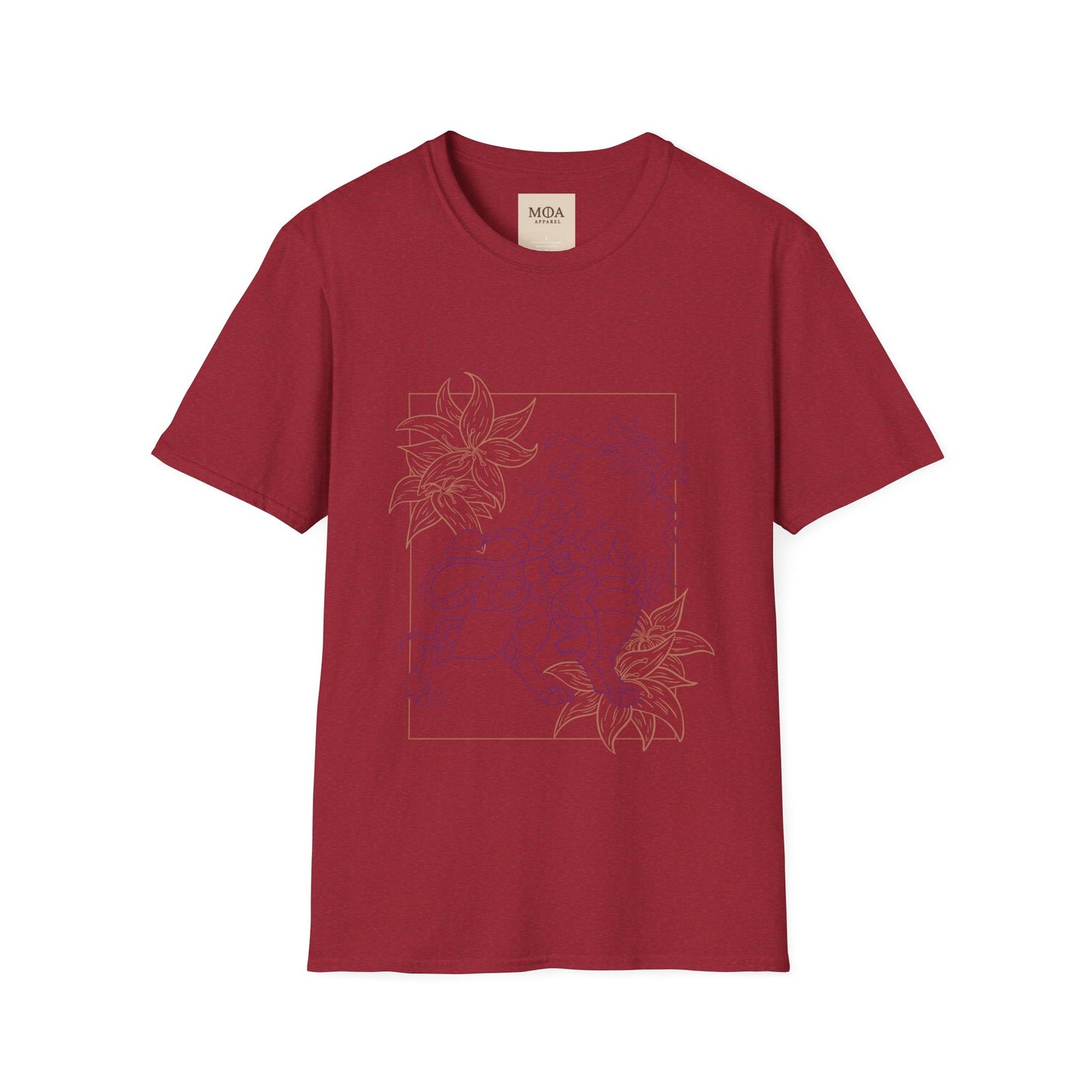 Bloomheart Lion - Majestic Lion Shirt - Nature Animal Graphic Tee - Unisex Cotton T-Shirt
