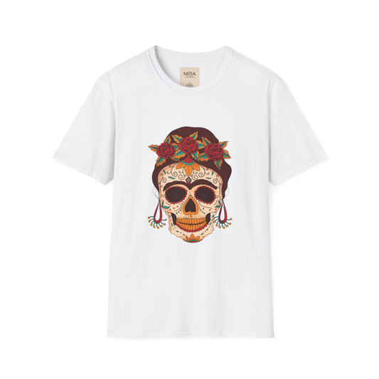 Dia de los Muertos - Sugar Skull T-Shirt - Mexican Day of the Dead Unisex Cotton Graphic Tee - Cultural Art Top