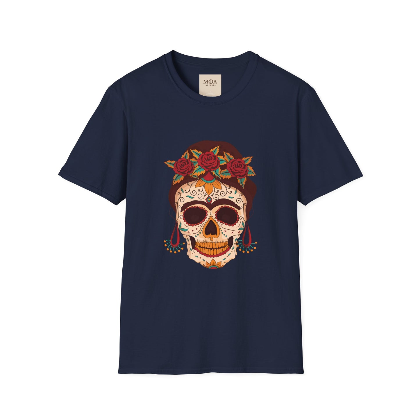 Dia de los Muertos - Sugar Skull T-Shirt - Mexican Day of the Dead Unisex Cotton Graphic Tee - Cultural Art Top