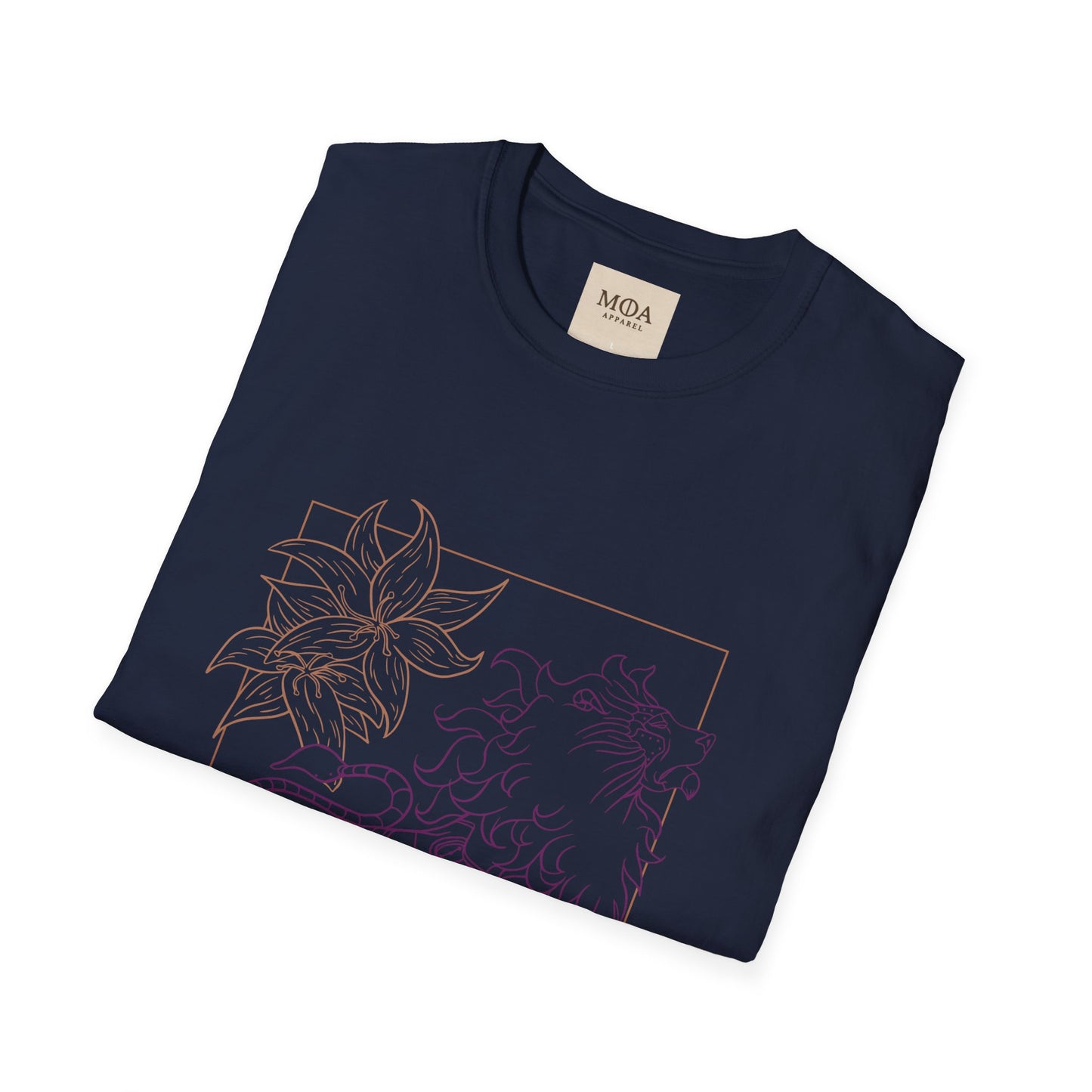 Bloomheart Lion - Majestic Lion Shirt - Nature Animal Graphic Tee - Unisex Cotton T-Shirt