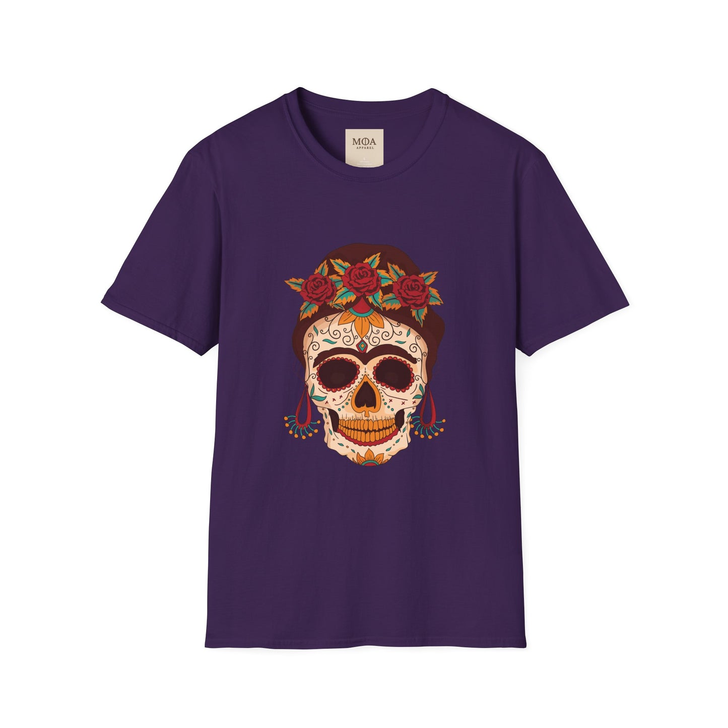 Dia de los Muertos - Sugar Skull T-Shirt - Mexican Day of the Dead Unisex Cotton Graphic Tee - Cultural Art Top