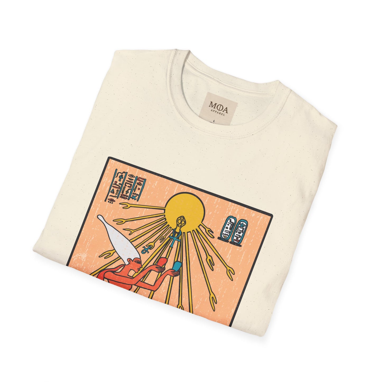 The Aten - Ancient Sun God Shirt - Egyptian Hieroglyphic Graphic Tee - Unisex Cotton T-Shirt