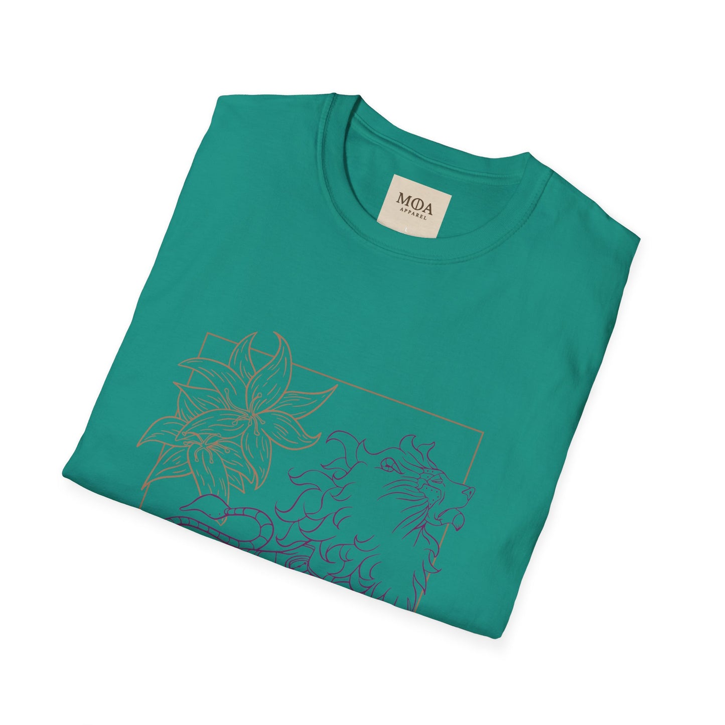 Bloomheart Lion - Majestic Lion Shirt - Nature Animal Graphic Tee - Unisex Cotton T-Shirt