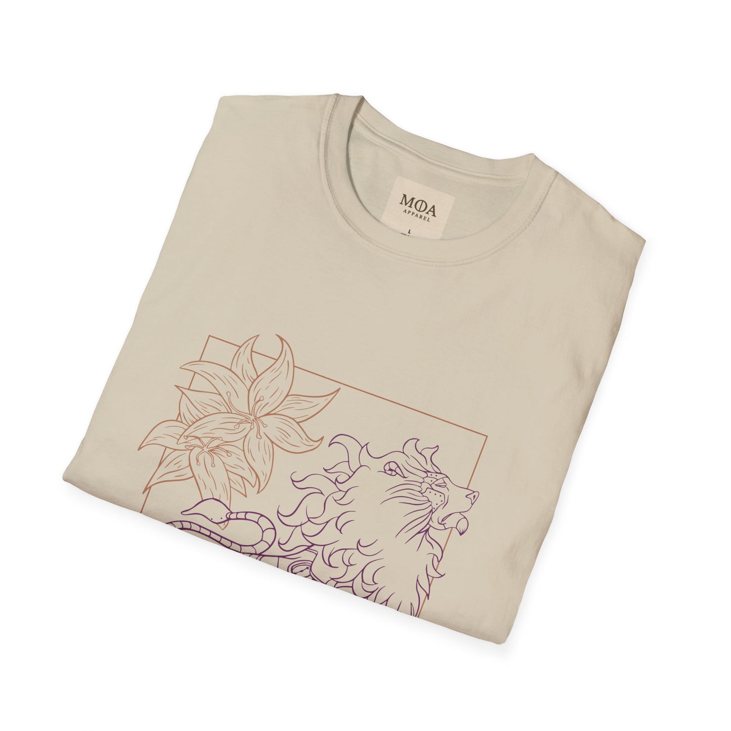 Bloomheart Lion - Majestic Lion Shirt - Nature Animal Graphic Tee - Unisex Cotton T-Shirt
