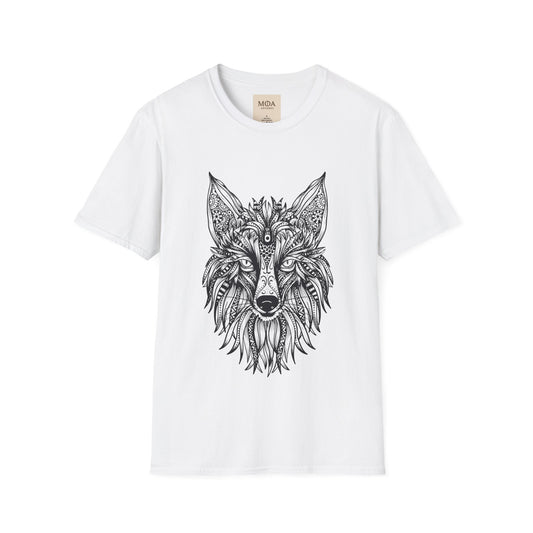 Mandala Wolf - Forest Spirit Animal Shirt - Boho Graphic Tee - Unisex Cotton T-Shirt