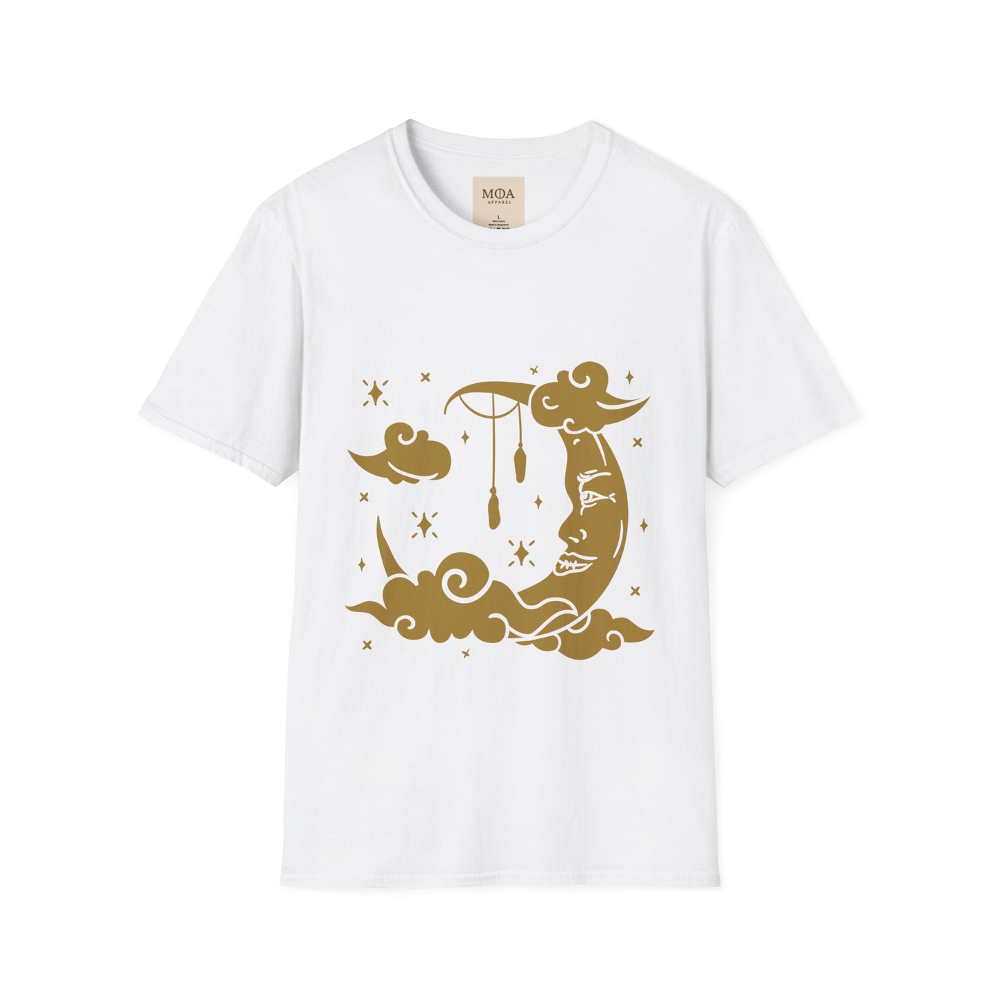 Echoes of Luna - Crescent Moon Shirt - Celestial Graphic Tee - Unisex Cotton T-Shirt