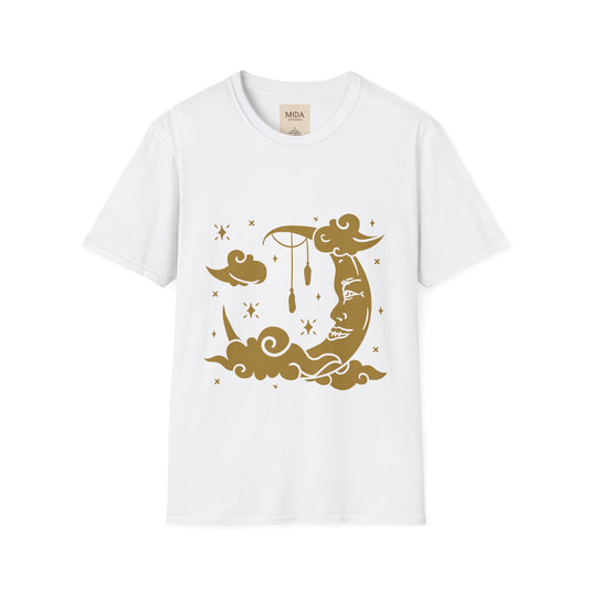Echoes of Luna - Crescent Moon Shirt - Celestial Graphic Tee - Unisex Cotton T-Shirt