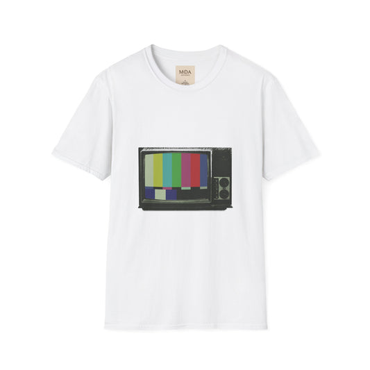 Test Card - Abstract TV Shirt - Radio Wave Graphic Tee - Unisex Cotton T-Shirt