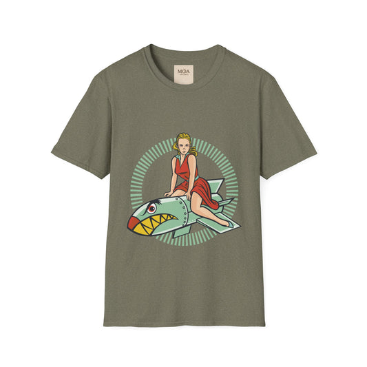 Flying Mascot - Aircraft Mascot Shirt - Vintage Aviation Graphic Tee - Unisex Cotton T-Shirt
