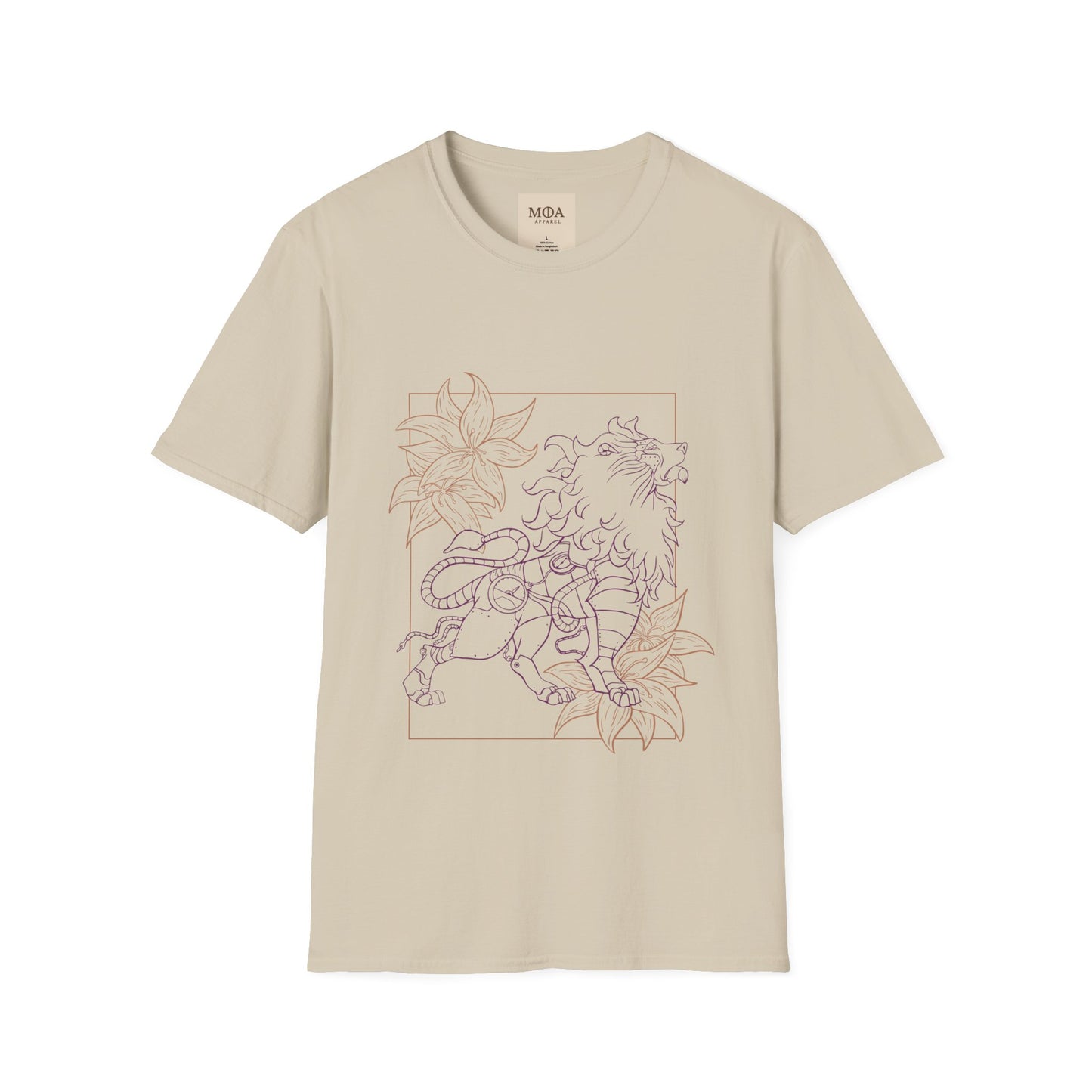 Bloomheart Lion - Majestic Lion Shirt - Nature Animal Graphic Tee - Unisex Cotton T-Shirt