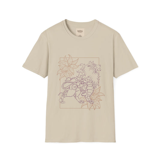 Bloomheart Lion - Majestic Lion Shirt - Nature Animal Graphic Tee - Unisex Cotton T-Shirt