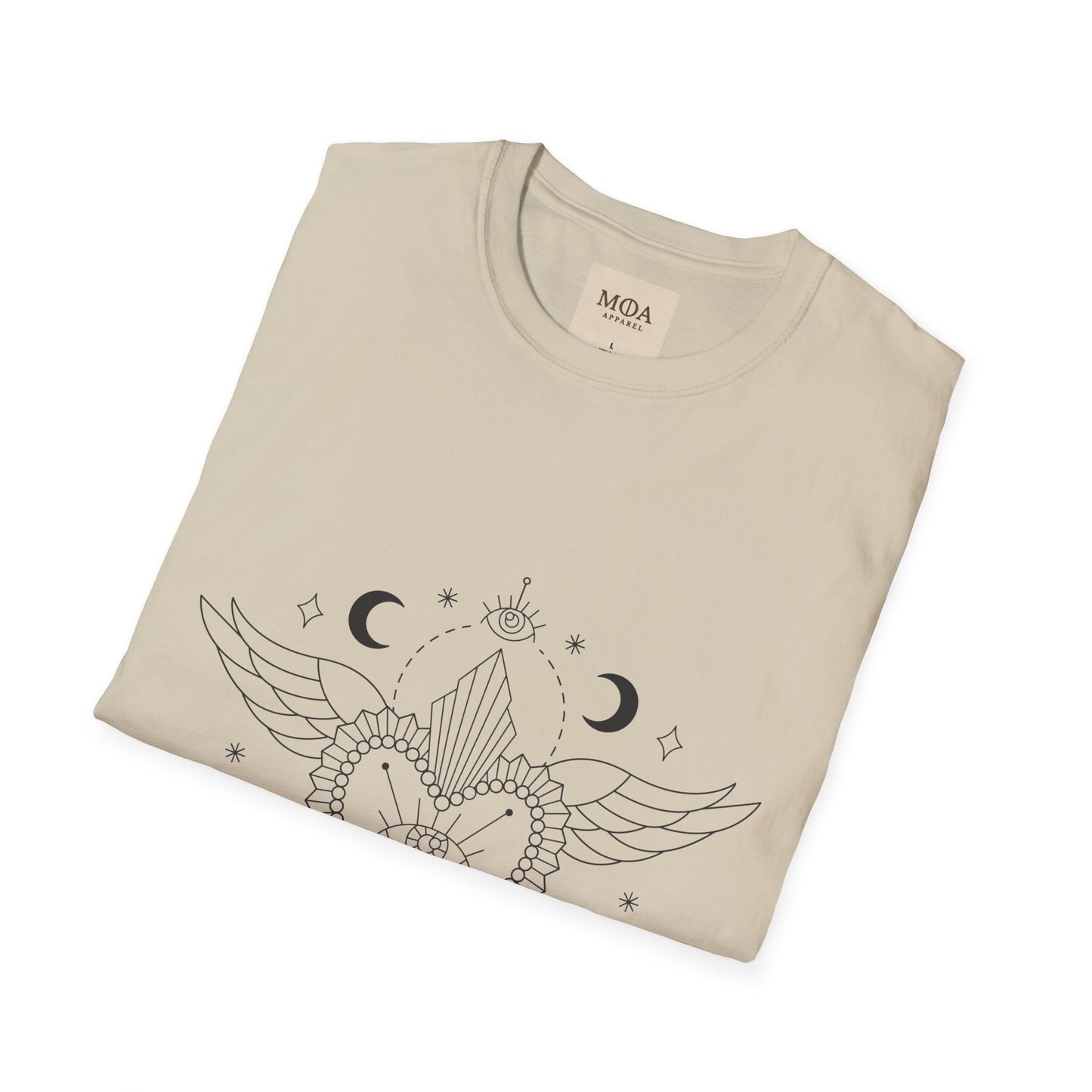Bohemian Wings - Ethereal Feather Heart Shirt - Boho Bird Graphic Tee - Unisex Cotton T-Shirt