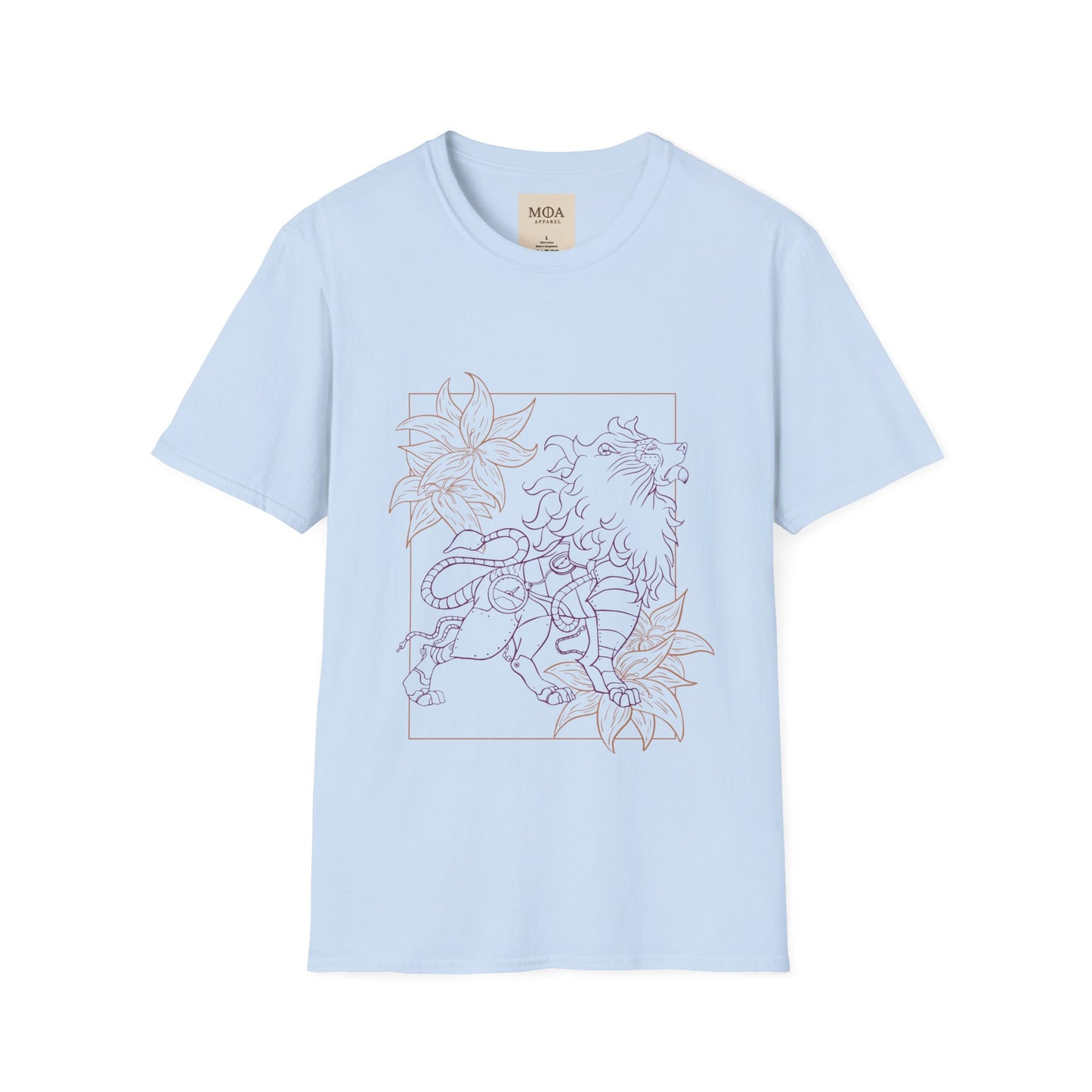 Bloomheart Lion - Majestic Lion Shirt - Nature Animal Graphic Tee - Unisex Cotton T-Shirt