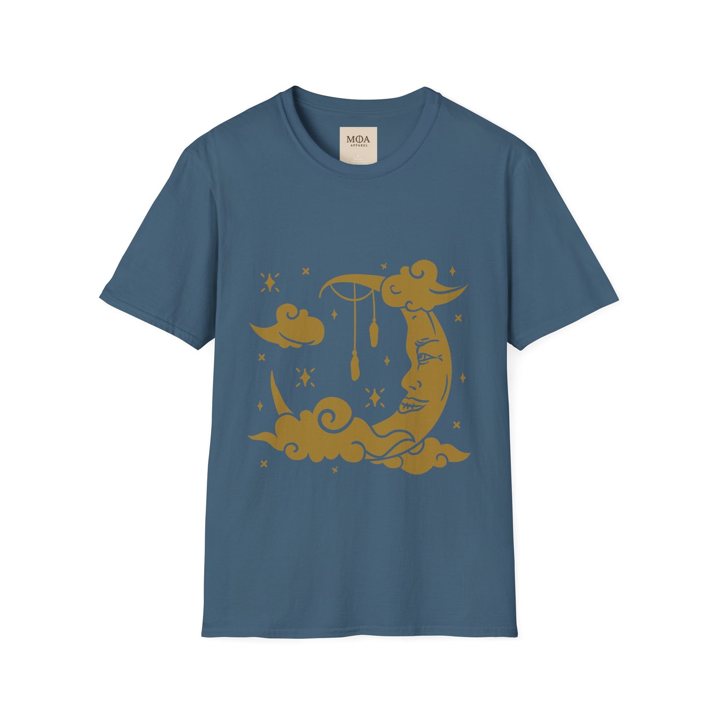 Echoes of Luna - Crescent Moon Shirt - Celestial Graphic Tee - Unisex Cotton T-Shirt