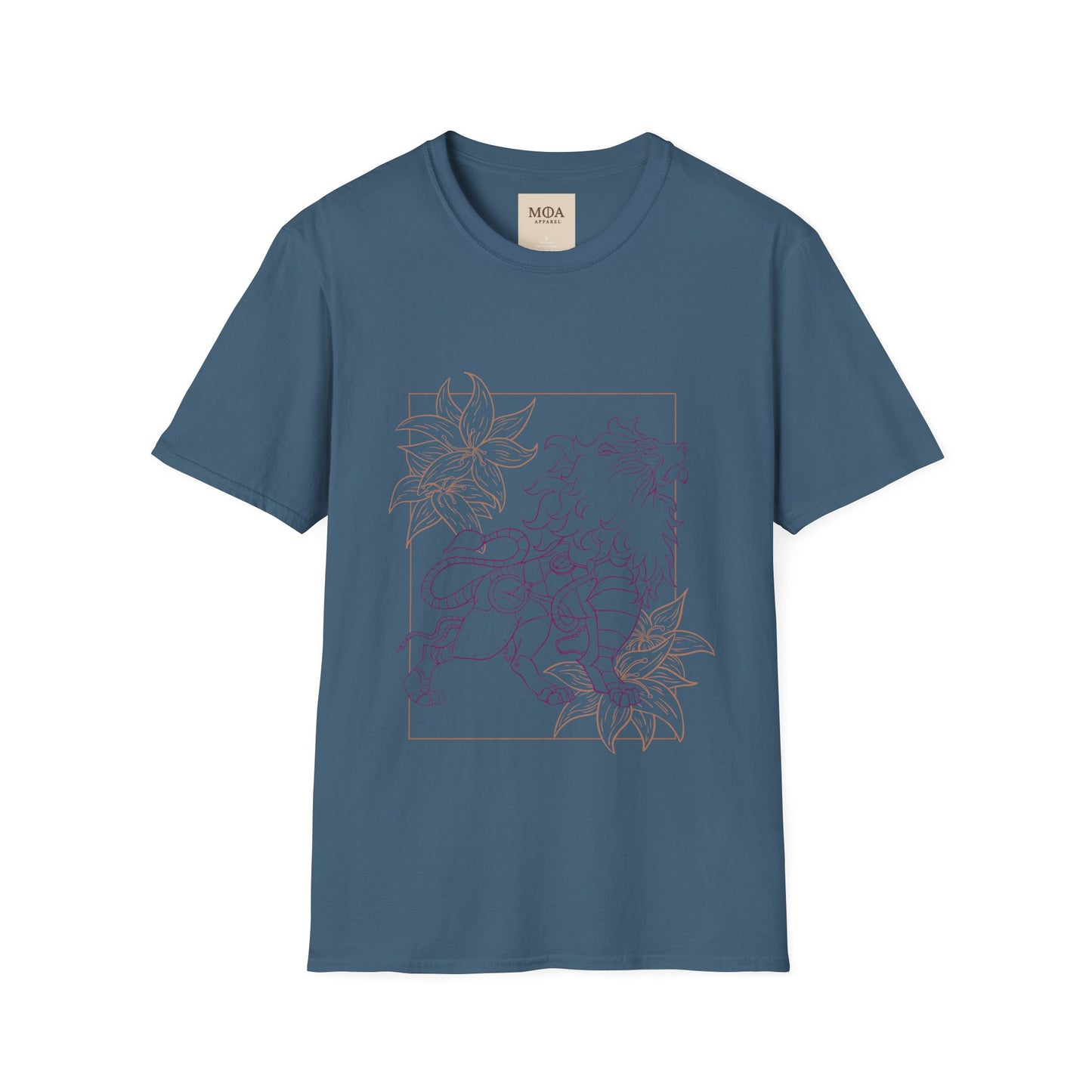 Bloomheart Lion - Majestic Lion Shirt - Nature Animal Graphic Tee - Unisex Cotton T-Shirt