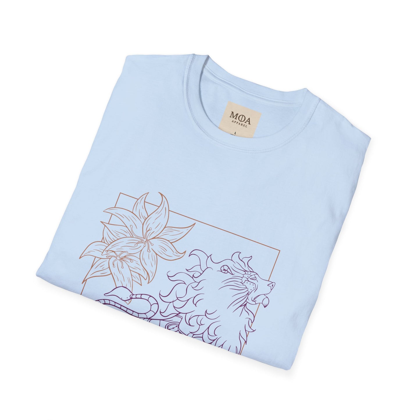 Bloomheart Lion - Majestic Lion Shirt - Nature Animal Graphic Tee - Unisex Cotton T-Shirt